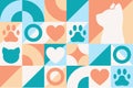 World Veterinary Day. Seamless geometric pattern. Template for background, banner, card, poster. Vector EPS10