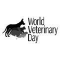 World Veterinary Day, Silhouettes of various animals, for a postcard or a thematic poster