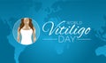 World Vitiligo Day Blue Background Design Royalty Free Stock Photo