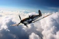 World war 2 aircraft in the sky created with generative AI technology