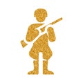 Gold Glitter Icon - World War army