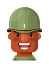 World War 2 Army Lieutenant Flat Vector Illustration Icon Avatar