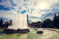 World War Fountain and Heroes Monument of Red Army on Schwarzenbergplatz Royalty Free Stock Photo