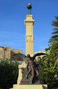 World War I Memorial in Trapani, Sicily. Statue of the unknown soldier, with an angel holding up a dying man
