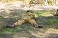 World War II American reenactor soldier. Royalty Free Stock Photo