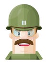 World War II Army Captain Flat Vector Illustration Icon