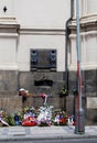 Memorial Plaque to War Heroes Killed at Saints Cyril and Methodius Cathedral Prague Czech Republic Royalty Free Stock Photo