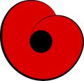 World War II, commemorative symbol. Red poppy.