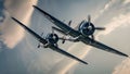 Fighter planes on a mission Royalty Free Stock Photo