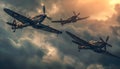 Fighter planes on a mission Royalty Free Stock Photo