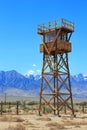 Watchtower at Manzanar Japanese Relocation Center National Historic Site, California Royalty Free Stock Photo