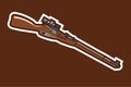 World war II German Bolt Action sniper rifle vector illustration.