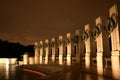 World War II memorial at night Royalty Free Stock Photo