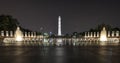 World War II Memorial at night Royalty Free Stock Photo