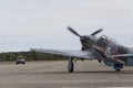 World War II Soviet fighter Yakovlev Yak-3 on runway at the CIAF - Czech international air fest on September 5, 2015 in Hradec Royalty Free Stock Photo