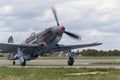 World War II Soviet fighter Yakovlev Yak-3 on runway at the CIAF - Czech international air fest on September 5, 2015 in Hradec Royalty Free Stock Photo