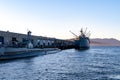 World war ii SS Jeremiah O`Brien war ship and submarine at the port of pier 39, San francisco california USA, March 30, 2020