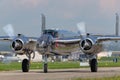 World War II vintage North American B-25 Mitchell Bomber aircraft operated by The Flying Bulls collection