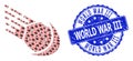 Rubber World War Iii Round Stamp and Recursion Meteor Icon Collage