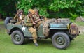 World War 2 Jeep with men dressed as World War 2 American Soldiers.