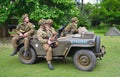 World War 2 Jeep with men dressed as World War 2 American Soldiers.