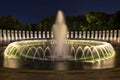 World War Memorial II at night in Washington, D.C Royalty Free Stock Photo