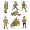 World War One Soldier Cartoon Set