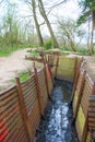 World war one trenches on hill in flanders fields Belgium Royalty Free Stock Photo