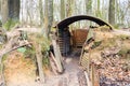 World war one trenches on hill in flanders fields Belgium