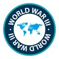 world war 3 stamp on white