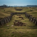 World War Trench Ruins Landscape Royalty Free Stock Photo