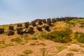 WWII Anti Invasion defences, The Chesil Beach. Royalty Free Stock Photo