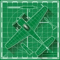 World war two fighter plane blueprint Royalty Free Stock Photo