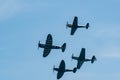 World war two fighters in formation at Clacton airshow Royalty Free Stock Photo