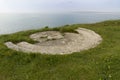 World War Two gun emplacement on cliff edge Royalty Free Stock Photo