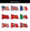 World War Two Waving Flag Set