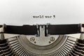 World war 3 typed words on a vintage typewriter Royalty Free Stock Photo
