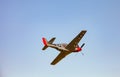 World War 2 US Air-Force Mustang fighter plane flying through the air Royalty Free Stock Photo