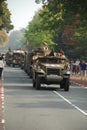 World war 2 vehicles drive by Royalty Free Stock Photo