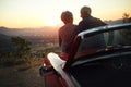 The world was meant to be enjoyed. a senior couple enjoying a road trip. Royalty Free Stock Photo