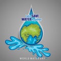 World water day background design. Vector illustration Royalty Free Stock Photo