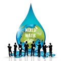 World water day background design. Vector illustration Royalty Free Stock Photo