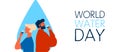 World Water Day banner for safe drinking waters Royalty Free Stock Photo