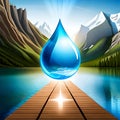 World Water Day commemorated with a depiction of a water droplet on the earth . Generative Ai Royalty Free Stock Photo