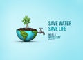 World Water Day Concept. Save water save life. Royalty Free Stock Photo