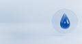 World water day. Water drop on light blue background. Save water for ecology and environment conservation concept design. 3d Royalty Free Stock Photo