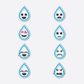 World Water Day, drop water icon set, pin design