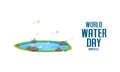 World water day. Ecology concept. Save water concept. paper art style. Vector illustration - Vector