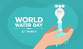 World water Day - Hands collecting water from tap water vector design