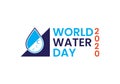 World water day 2020 logo sign symbol, Water and Climate Change.